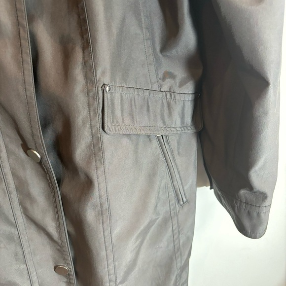 LONDON FOG Sz XL Jacket Coat Snap Zipper Closure Drawstrings Hooded Lined - Picture 4 of 13